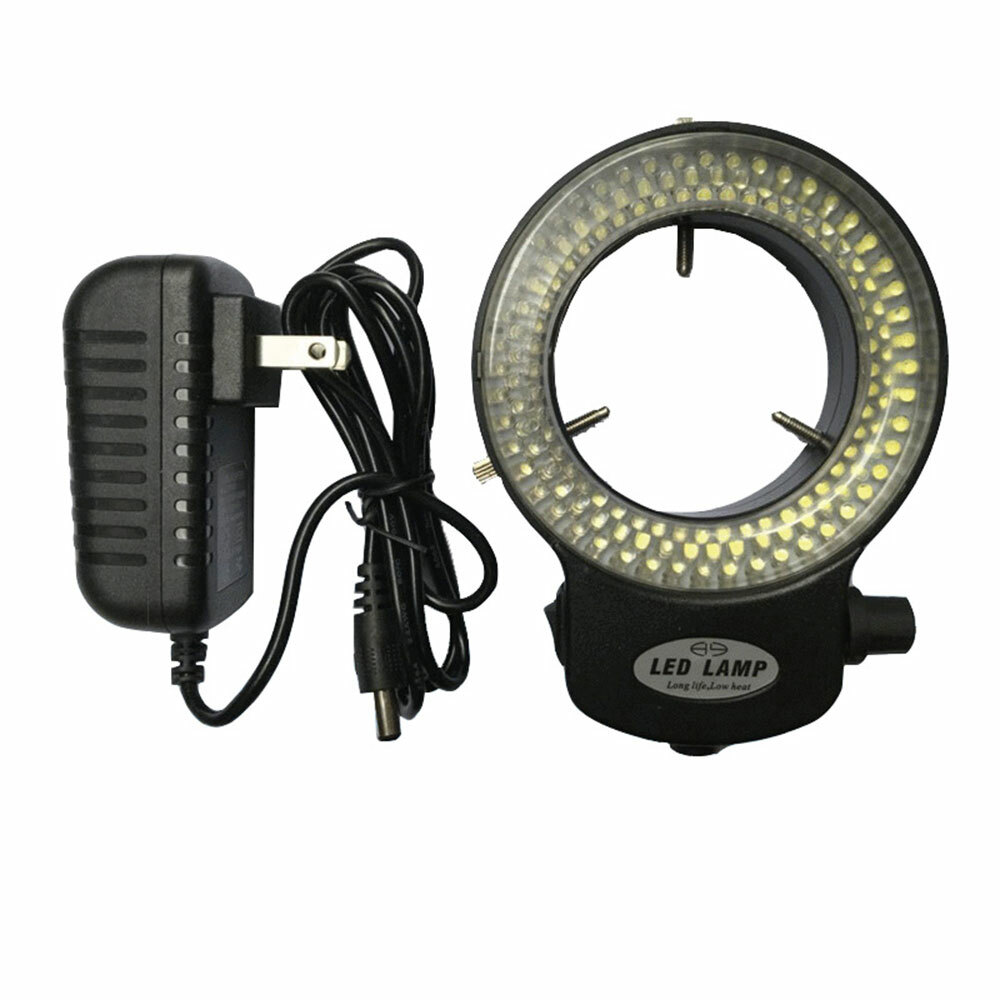 144 LED Bulbs Microscope Ring Light Illuminator Lamp US Plug Adjustable Control