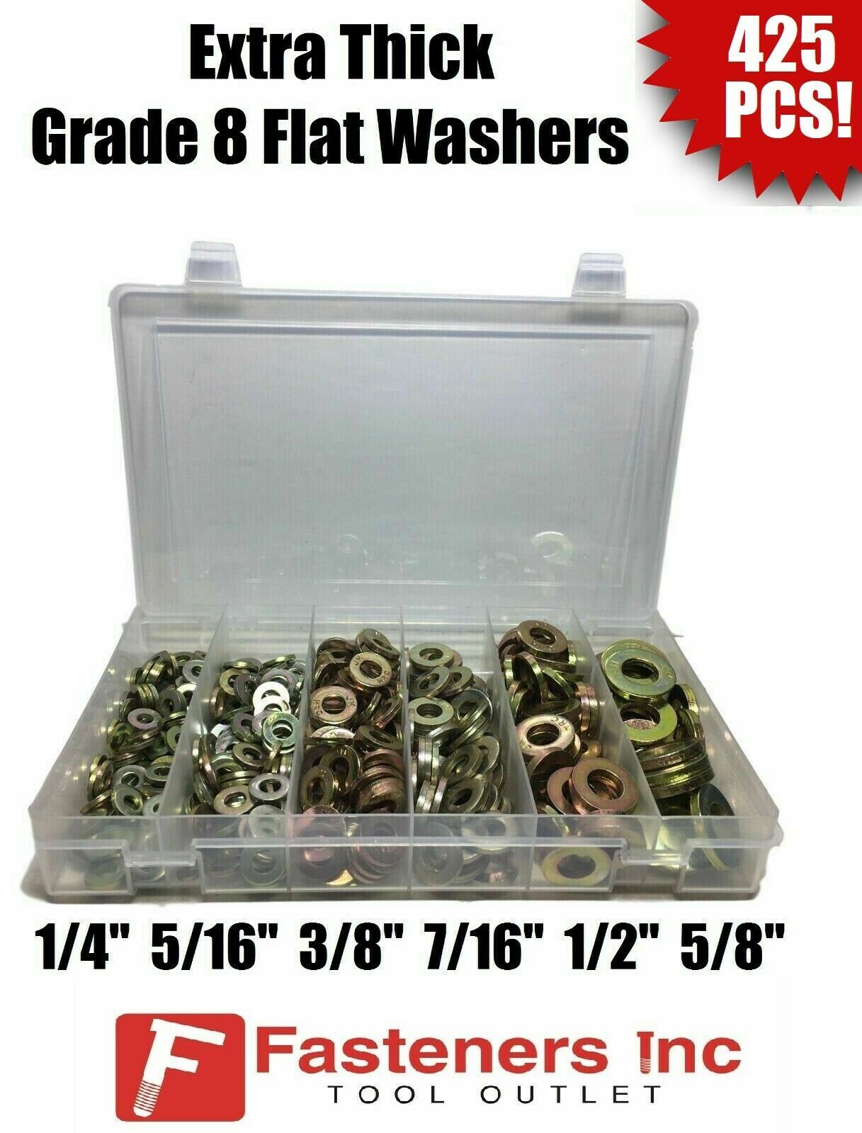 (Choose Size) Extra Thick Flat Washers SAE Grade 8 Hardened Washers Mil-Carb
