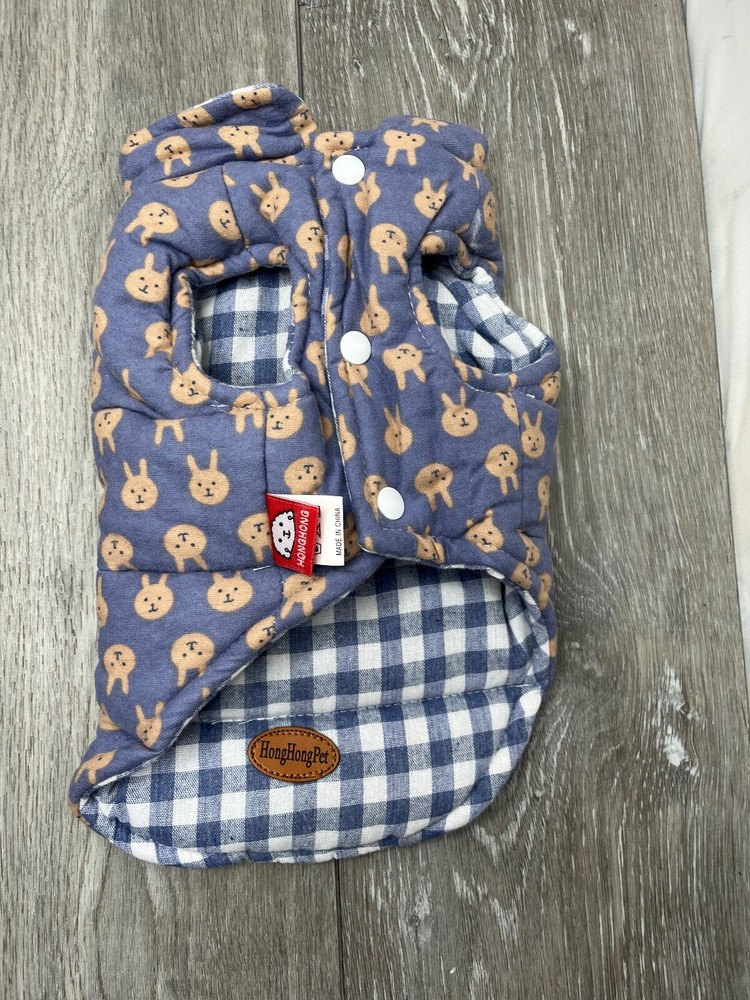 HongHongPet Reversible Winter Vest, Blue Size Medium