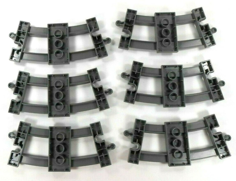 Lego Duplo Train Track (6) curved dark gray