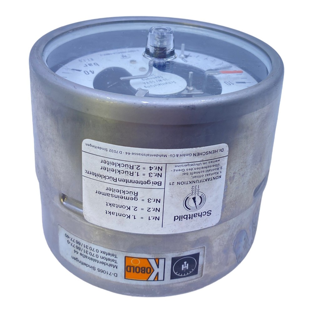 Kobold Manometer with Contact Function 30W 50VA 380V 0-40 Bar