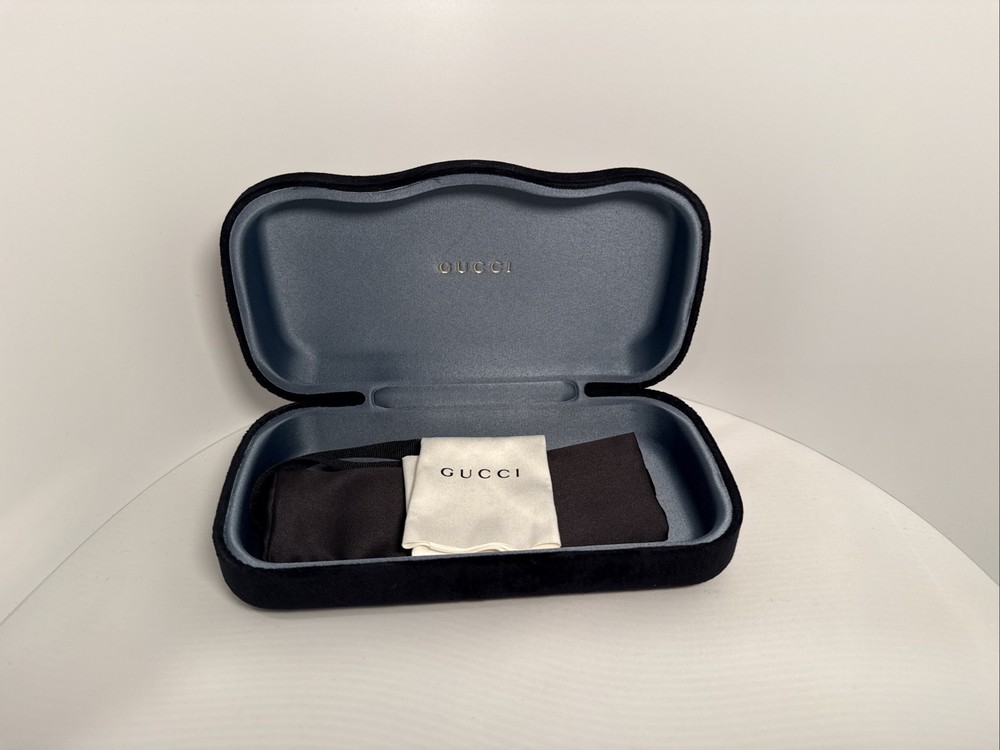 Gucci Black Velvet Clamshell case Large