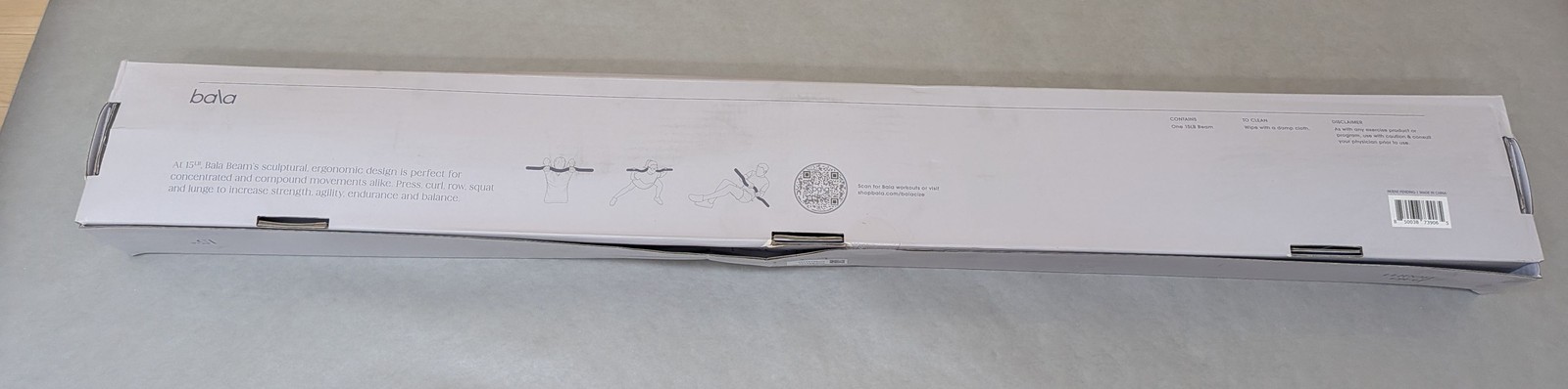 Bala Beam 15lb Weighted Curl Exercise Workout Beam in Charcoal