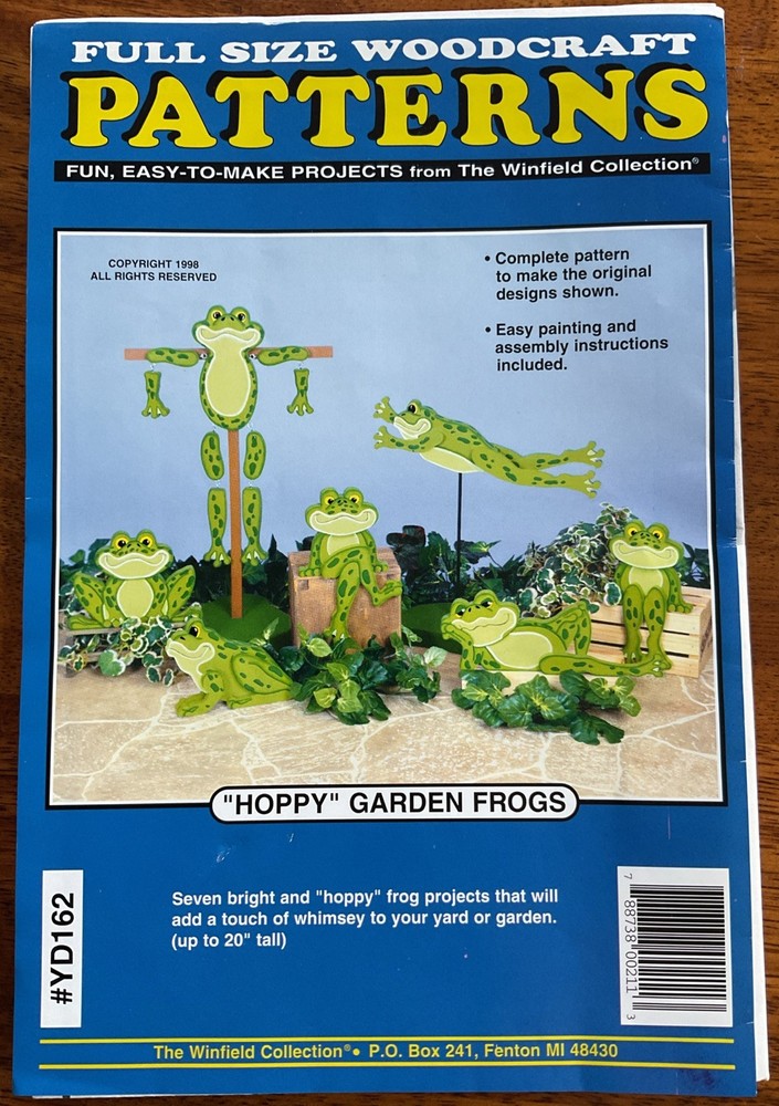 Winfield Collection - Woodcraft Pattern - Hoppy Garden Frogs - 7 Projects