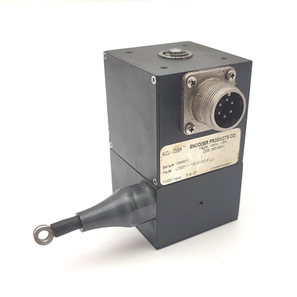 Accu-Coder LCE01-1-100-Q-OC-S Linear Cable Encoder, 100 CPI, 5-28VDC, 6-Pin MS