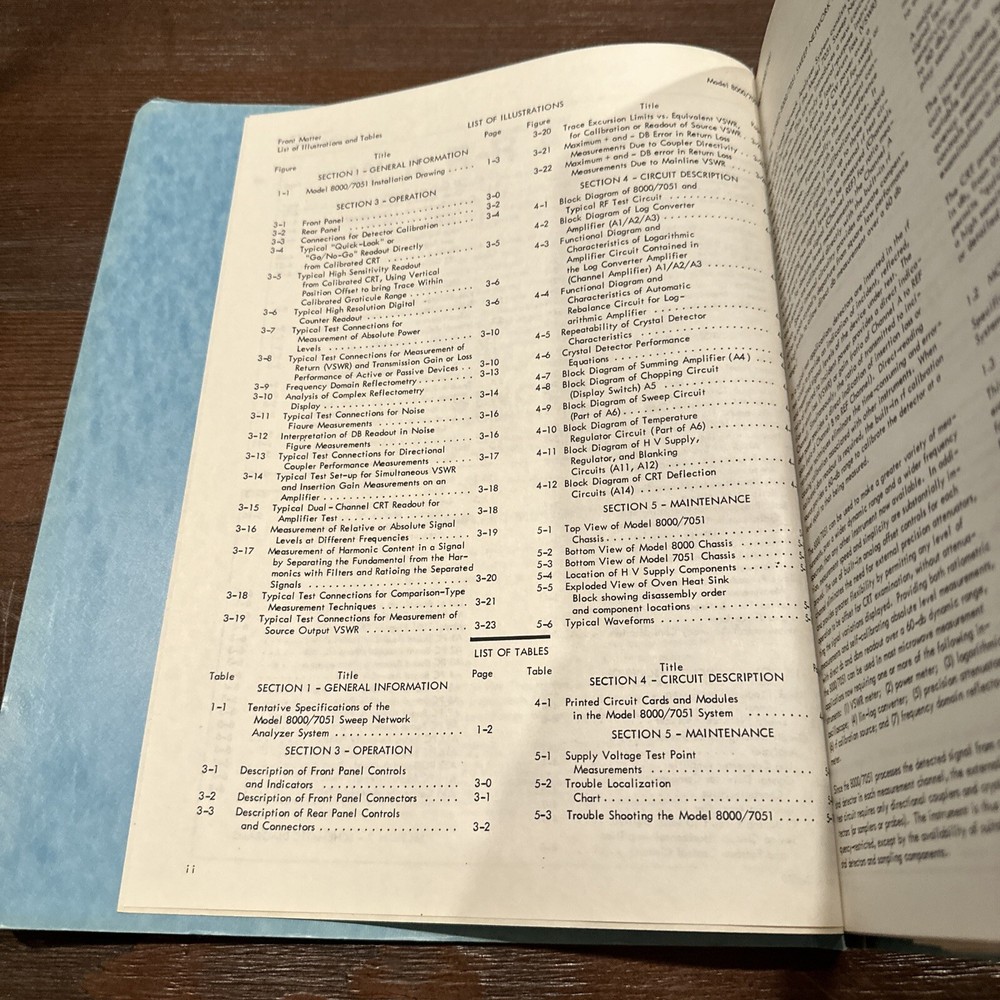 Alfred Electronics 8000/7051 Sweep Network Analyzer System Instruction 1969