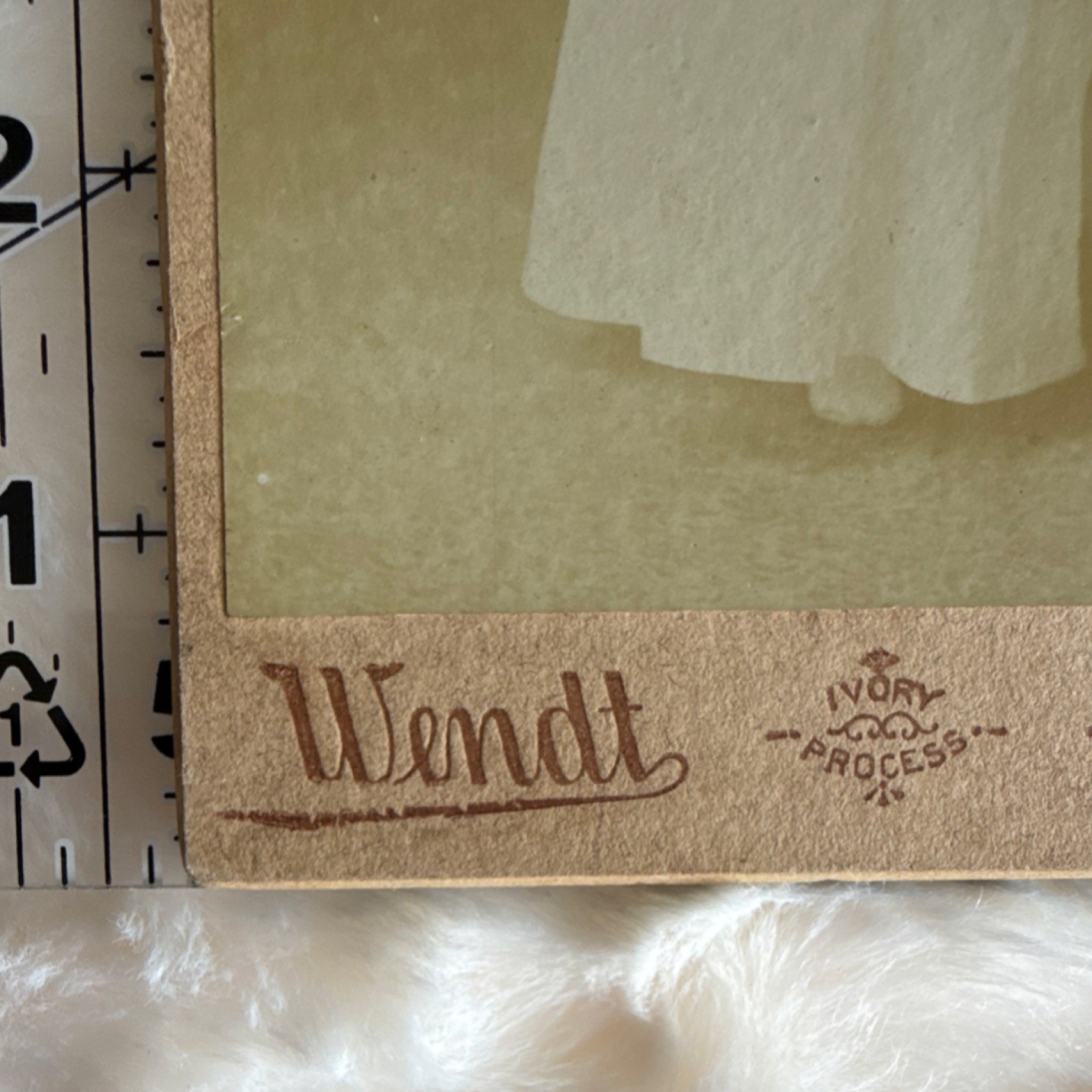 Wendt Cabinet Card Photograph Child Sepia Ivory Process Portrait