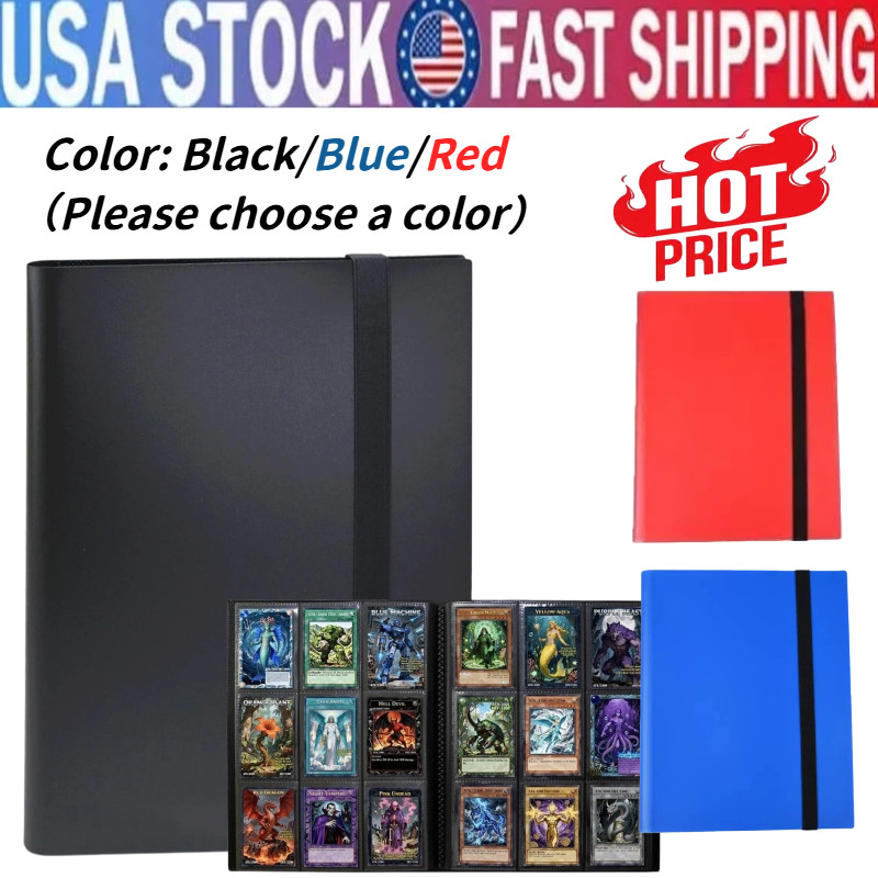 360 Card Pocket Binder with Elastic 9 Pocket Trading Cards Album Folder~