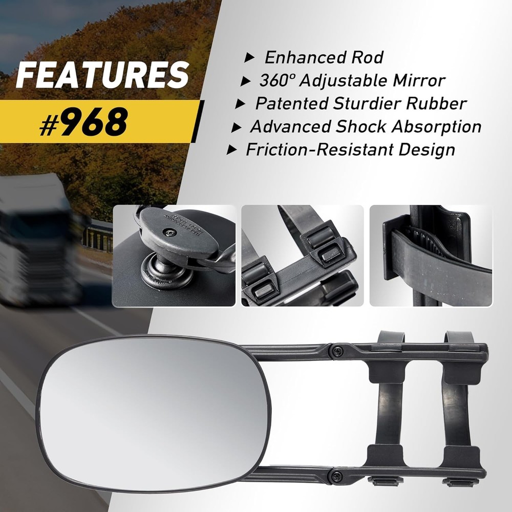 Extended Towing Mirror, Side Mirror Extension Kit, Towing Mirror Extension Bar