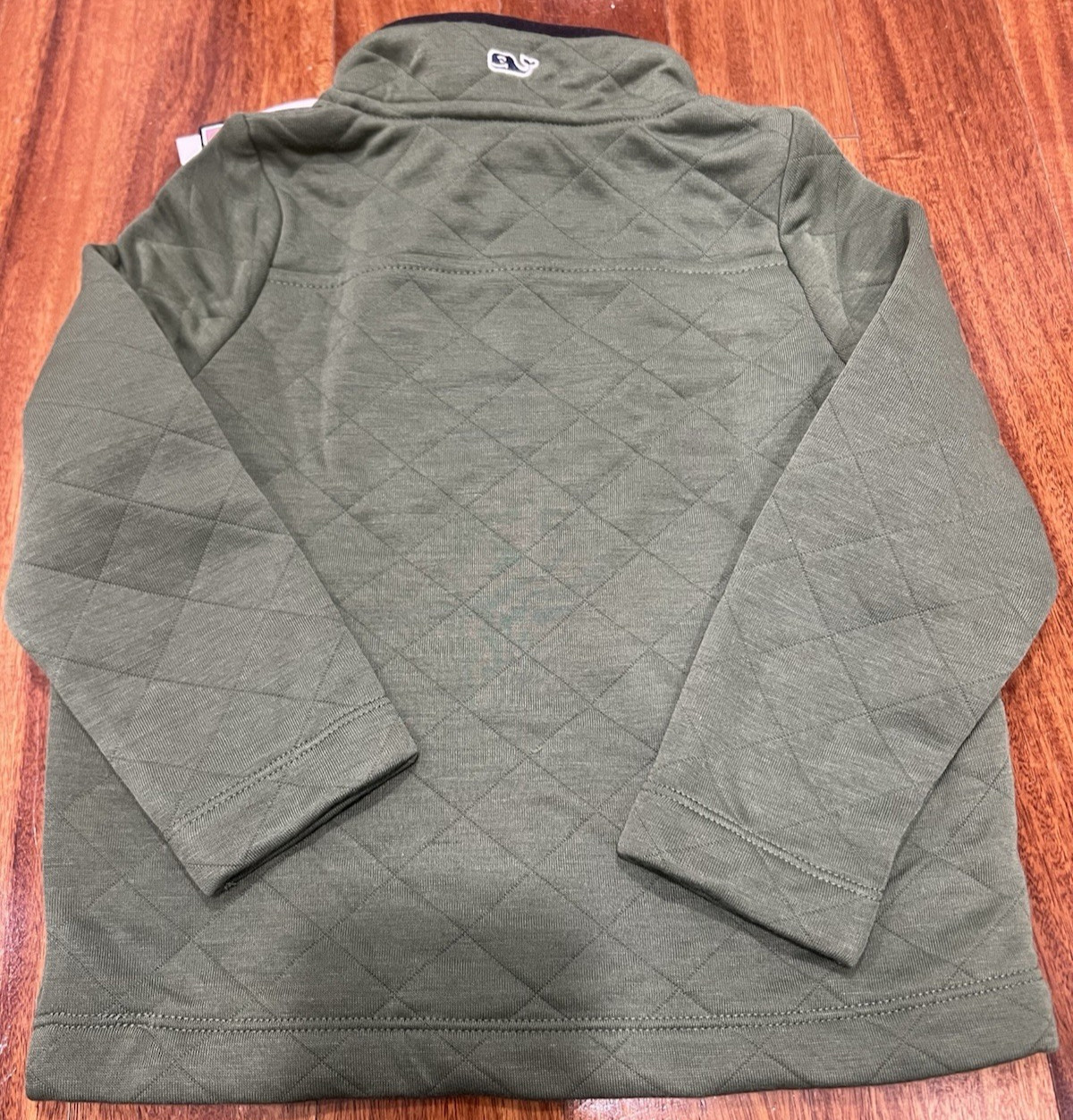 Classic Vineyard Vines Toddler Boy 2T Olive Green Quilted Snap Quarter Pullover