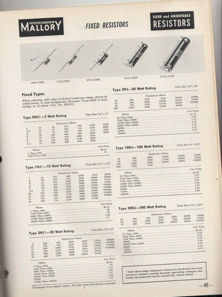 Vintage Mallory Precision Electronic Components Capacitor Catalog`1955-1956