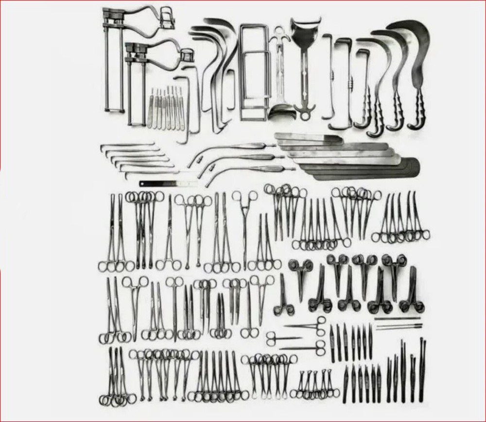 197 pcs Laparotomy Surgery Set - Best Quality Surgical Instruments Forceps Plier