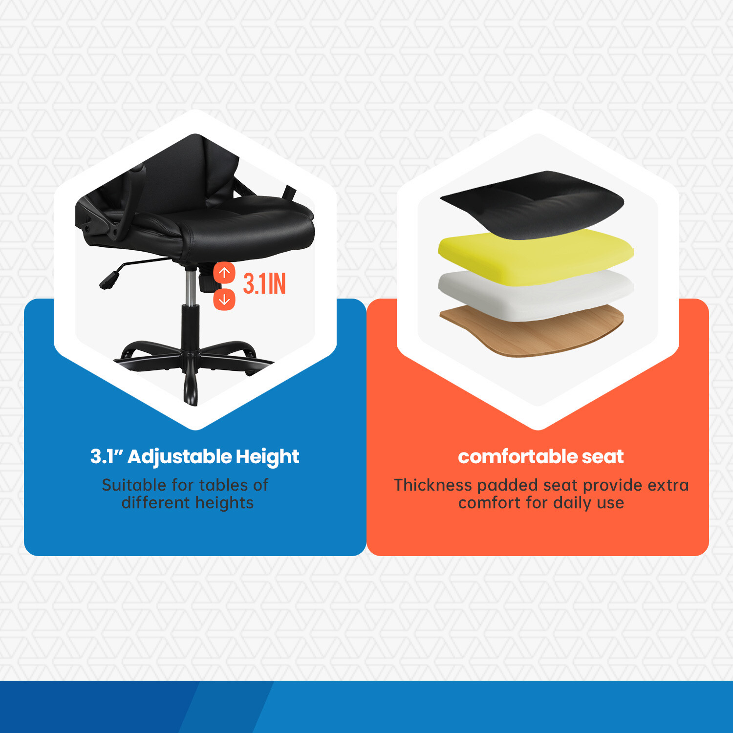 Home Office Chair Ergonomic Desk Chair PU Leather Task Chair