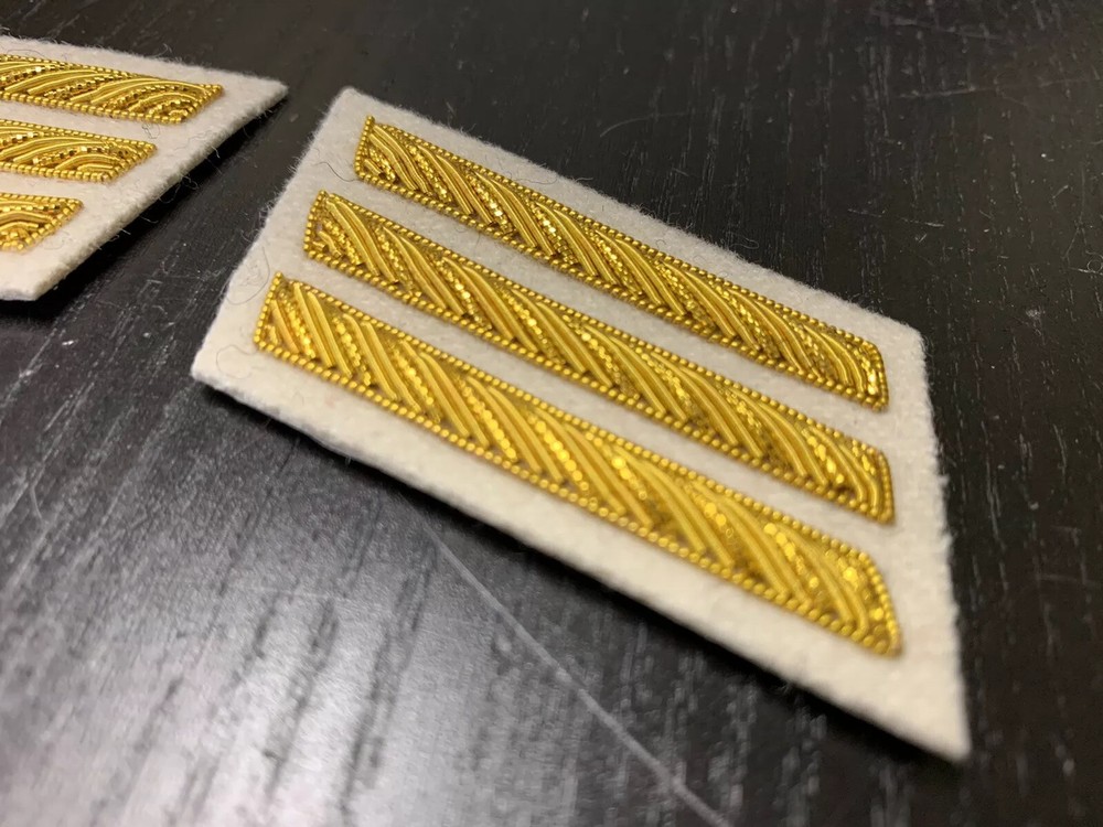 CSA Gold Embroidered Captains Bars - BUFF Background Pair - NEW