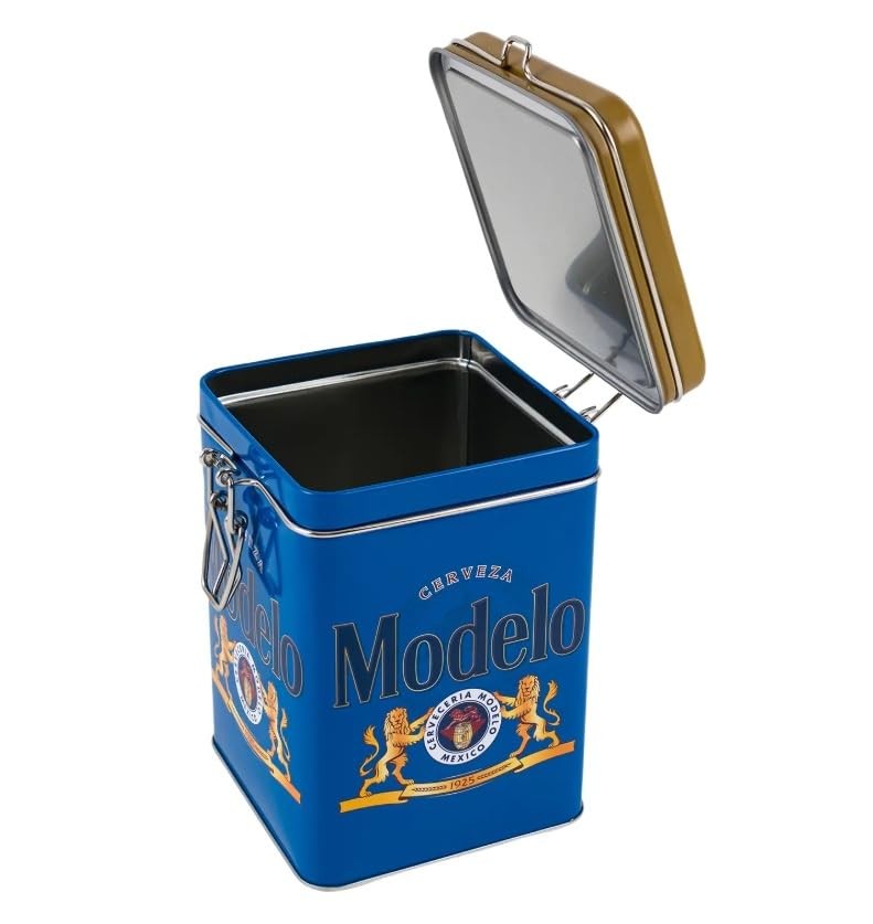 Modelo Food Container Large Rectangular All Metal Locking Cookie Jar Metal Ca...