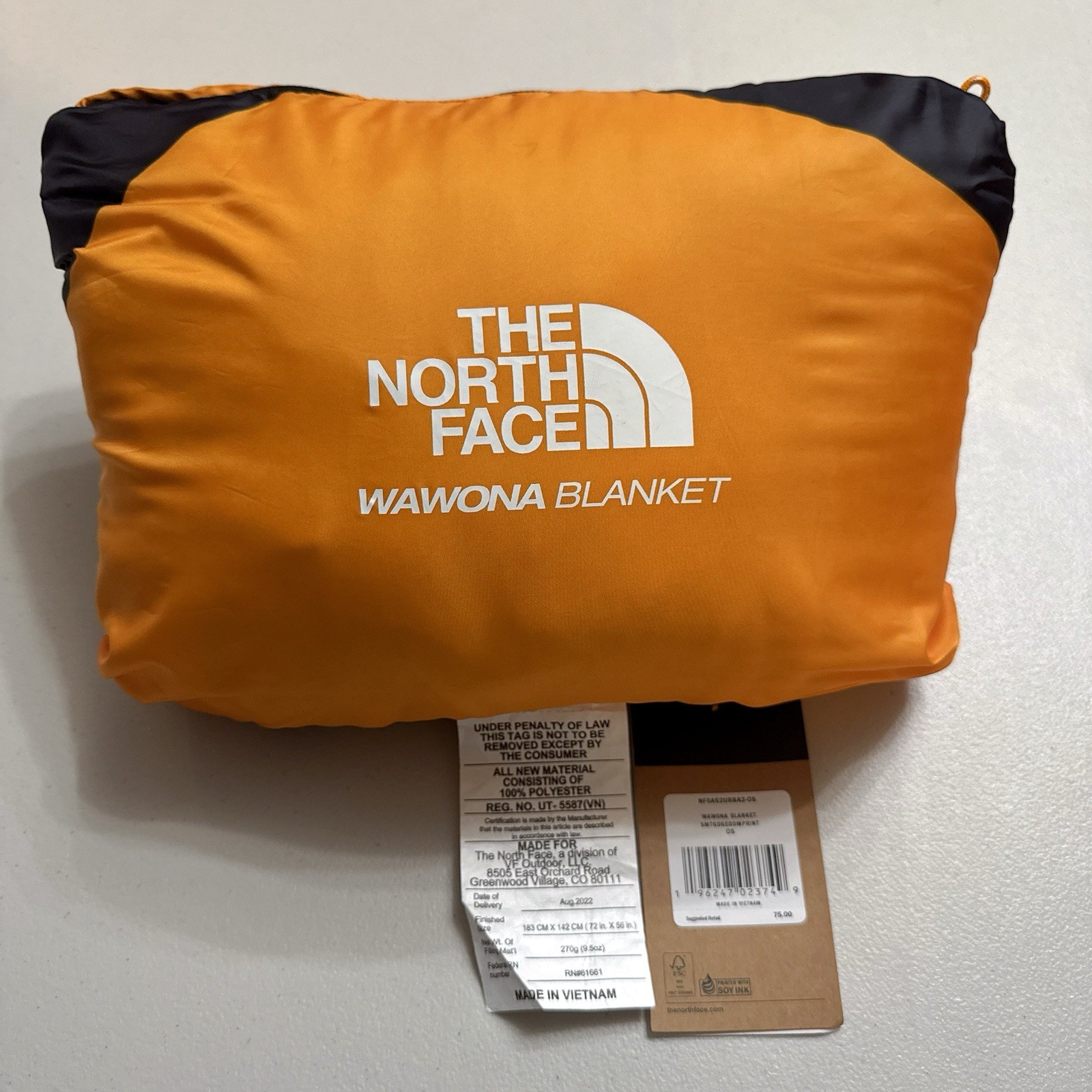 NEW The North Face Wawona Blanket 72"x56" Summit Gold/Geodome Print