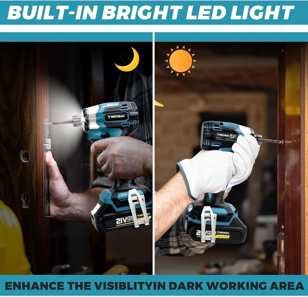 Professional 21V Impact Driver with Dual Batteries & Quick Charge Function