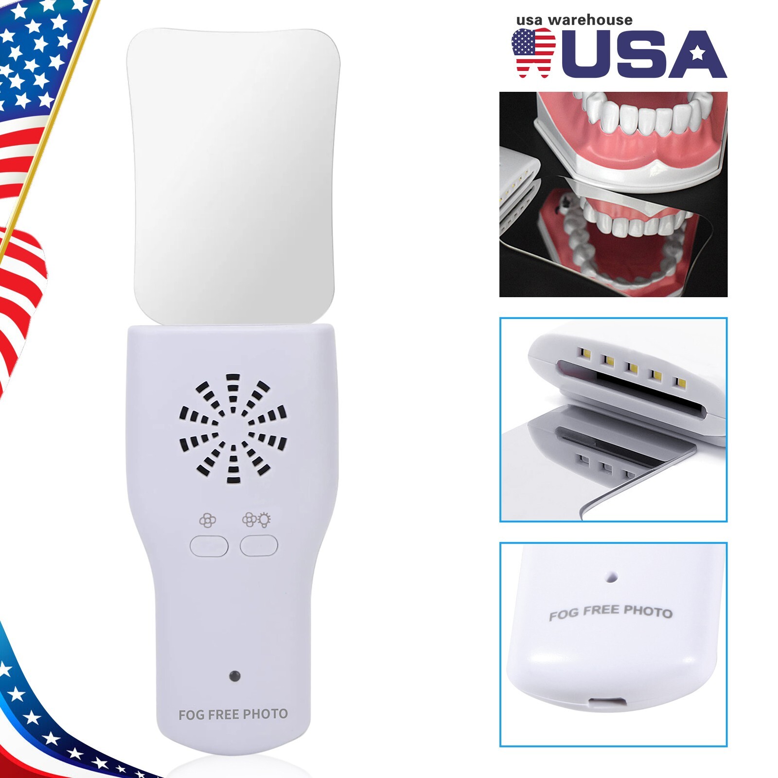 Dental Occlusal Mirror Fog Free LED Intra Oral Photo System 4*Mirrors Anti-Fog d