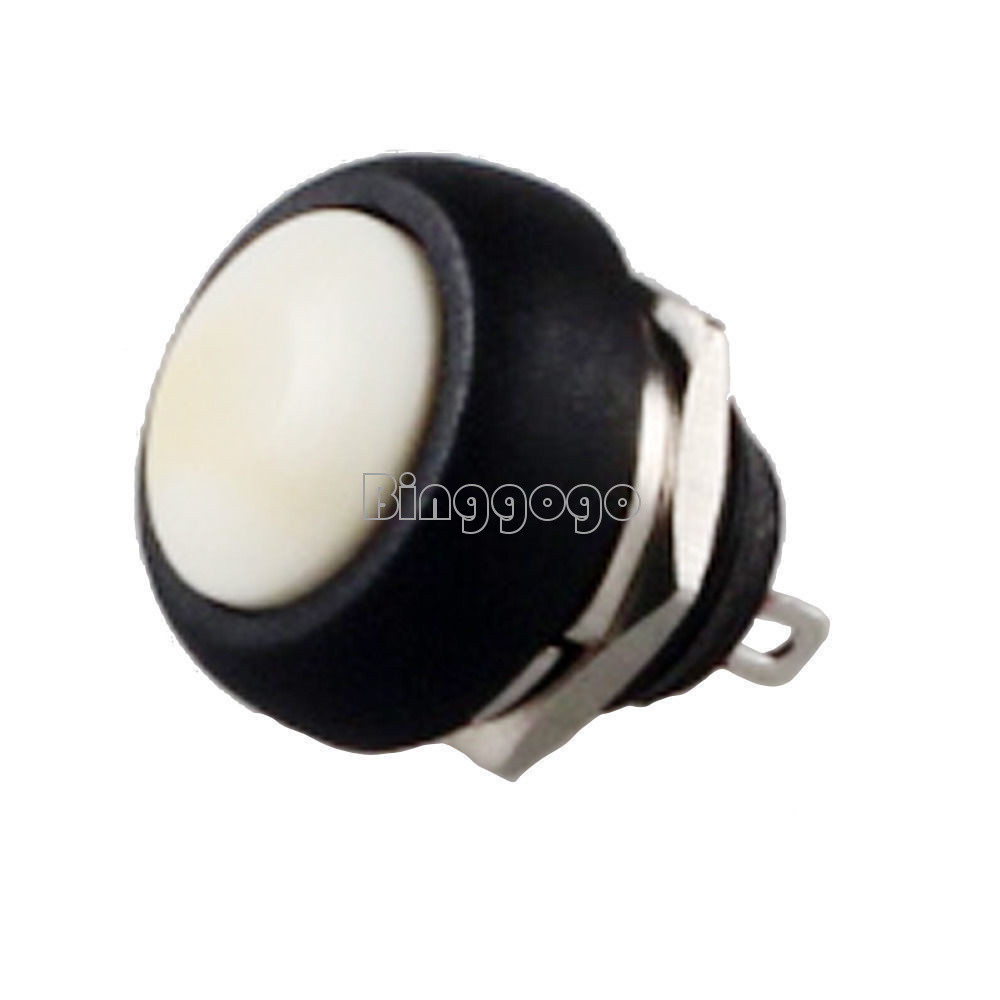 6PCS Mini Switch 12mm Waterproof Momentary Push Button OFF/ON Switch 250V 10A