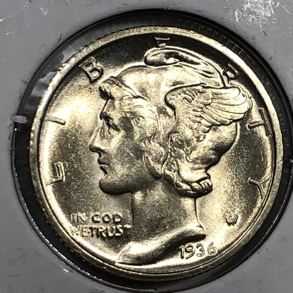 1936-D  Uncirculated Mercury Silver Dime - #19638
