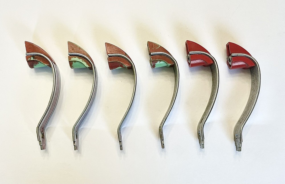 Antique Original Art Deco Skyscraper Chrome Cabinet Drawer Pulls Handles Knobs 6