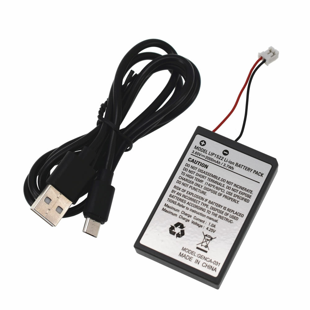 Rechargeable Battery For PS4 Controller 2000mAh Replacement & Charging Cable