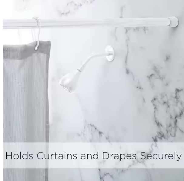 Tension Shower Rod in White 72in