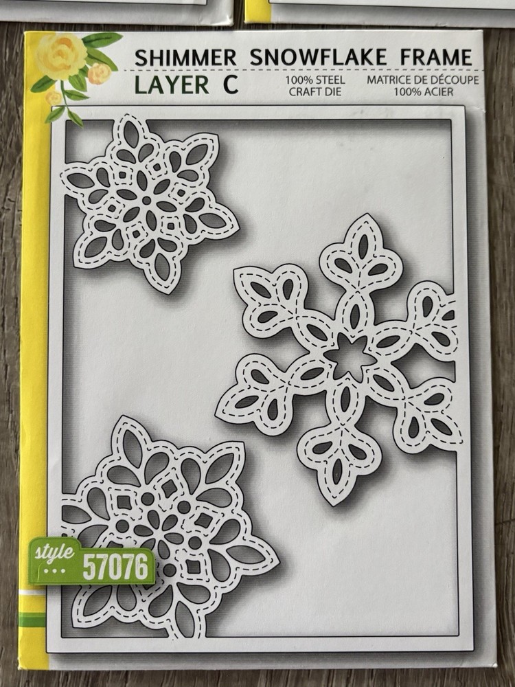 Birch Press Design SHIMMER SNOWFLAKE FRAME Layer A-B-C Excellent Condition