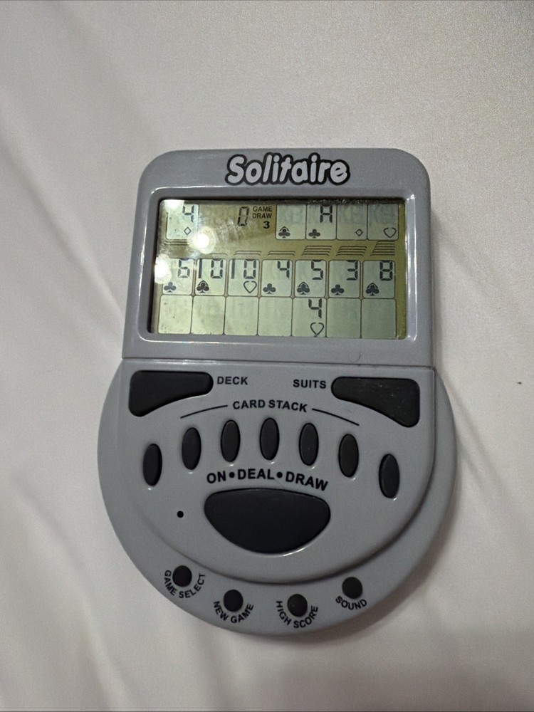 Big Mega Screen Solitaire 77803 Classic Electronic Handheld Game Tested Working