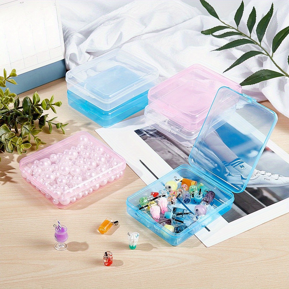 1set Transparent Polypropylene(PP) Bead Containers with Hinged Lids with Hinged