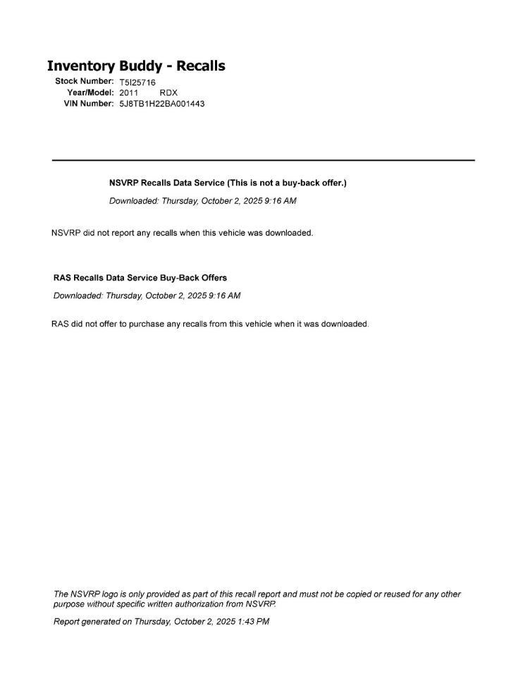 RDX 2011 Transmission Shift 965116