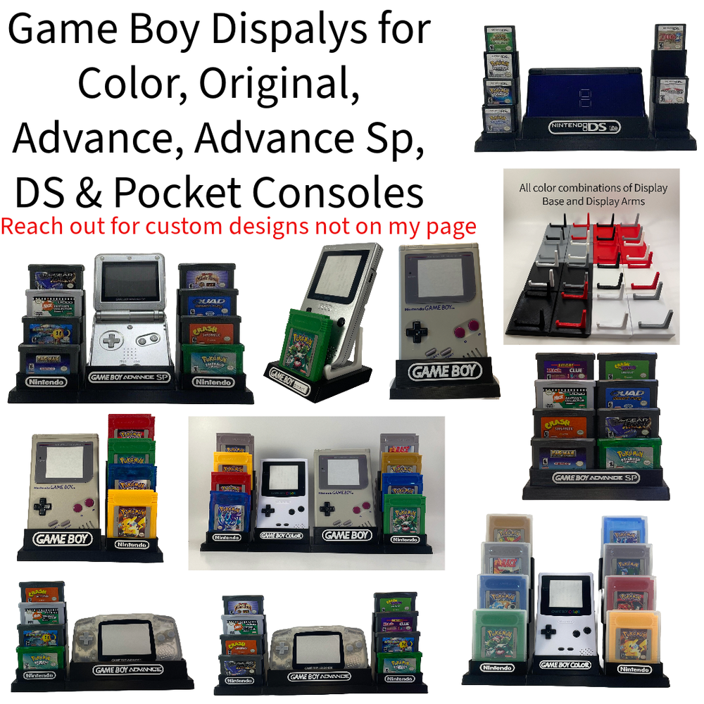 Game Boy Color 9 Game's in Protective Case's Display - DISPLAY ONLY (Customize)