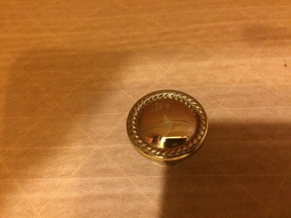 Braided Rope Patterned Polished Hollow Brass Construction Knob 1" Diameter