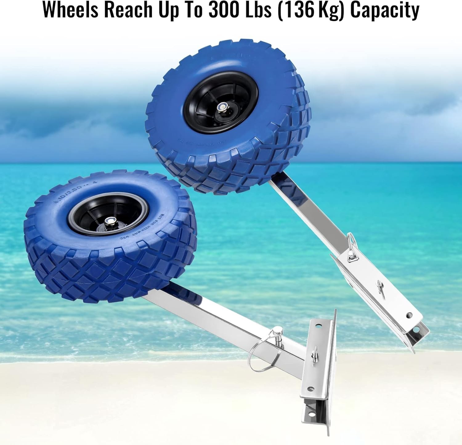 Boat Launching Wheels,10'' Inflatable Boat Launch Wheels 300 LB Loading Capacity