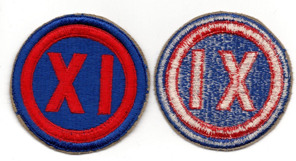 WWII 9th Army Corps OD Badge Embroidered Original Patch