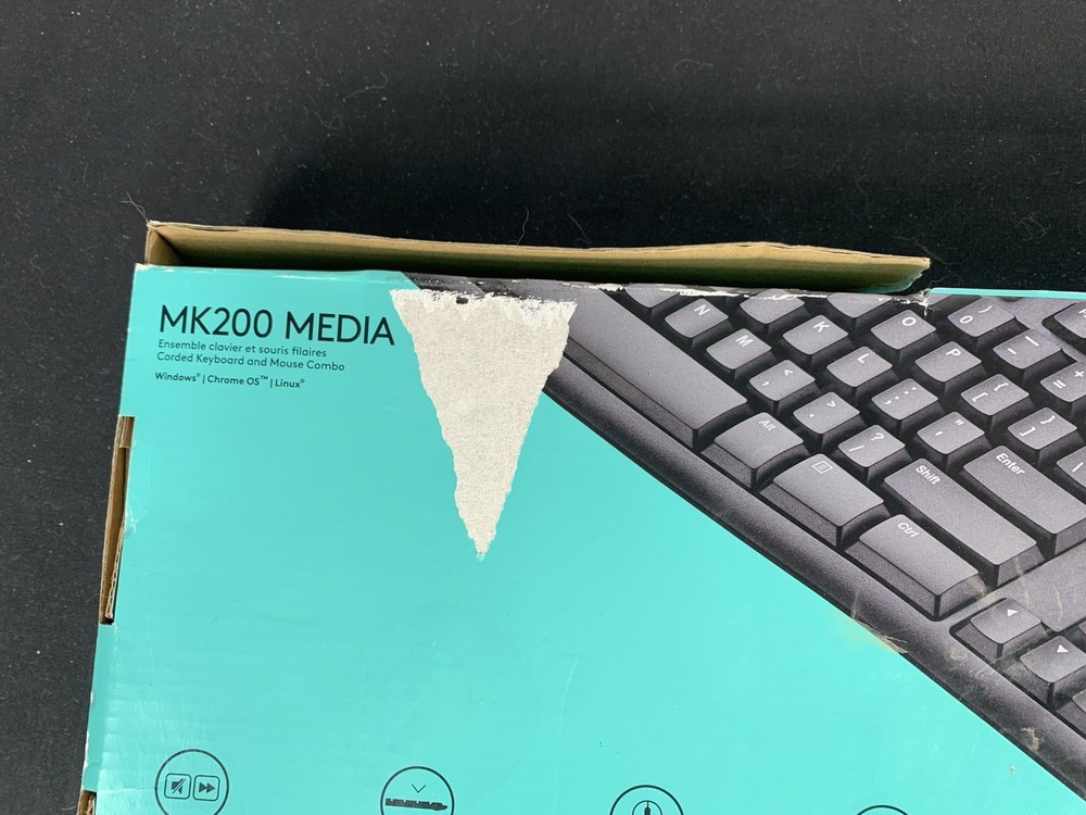 New Logitech MK200 Media Plug & Play USB Combo Keyboard & Mouse Open Box