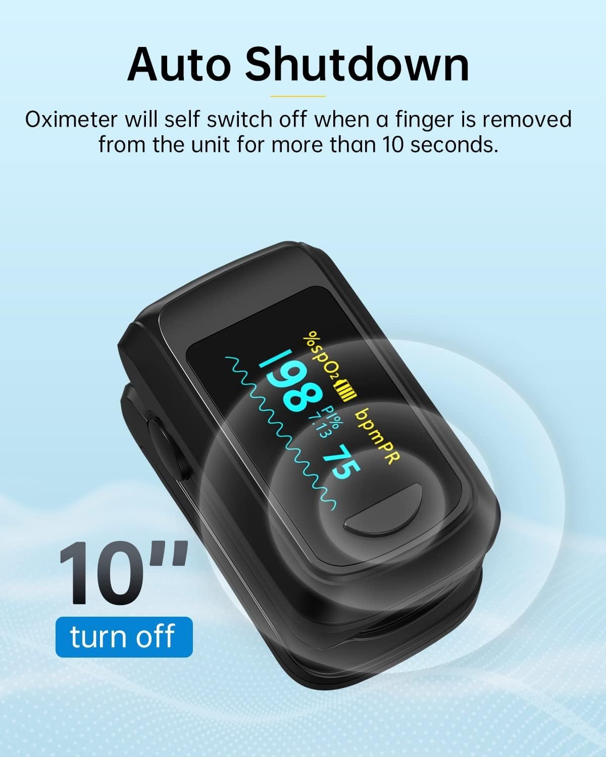 Fingertip Pulse Oximeter Blood Oxygen Monitor Pulse Ox, Heart Rate monitor an...