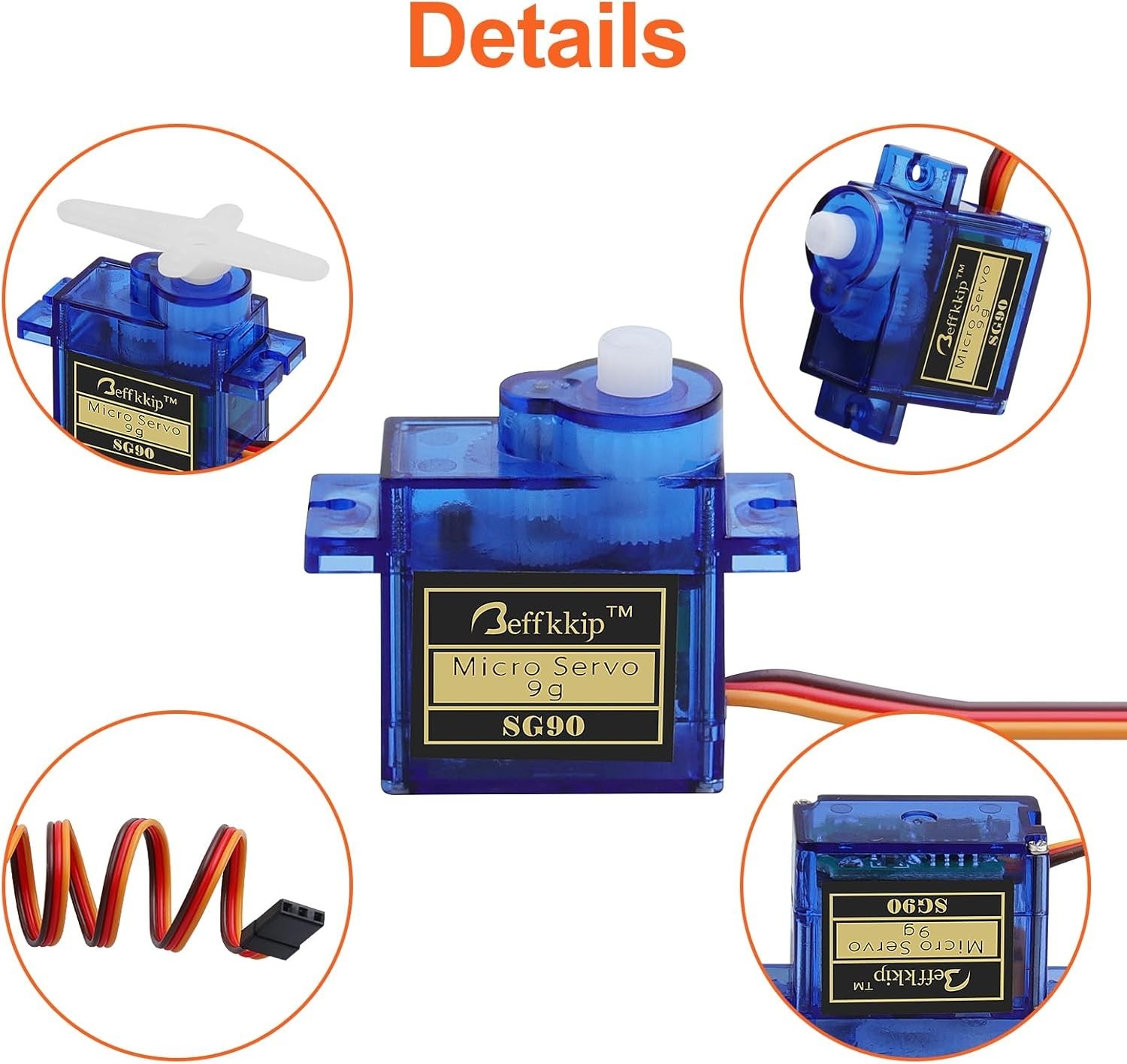 4Pcs SG90 9g Micro Servos for RC Airplane Helicopter Car Boat Control