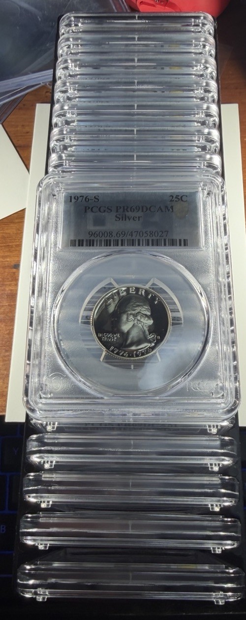 1976-S 25C Silver Washington Quarter Proof PCGS PR69DCAM Bicentennial Coin