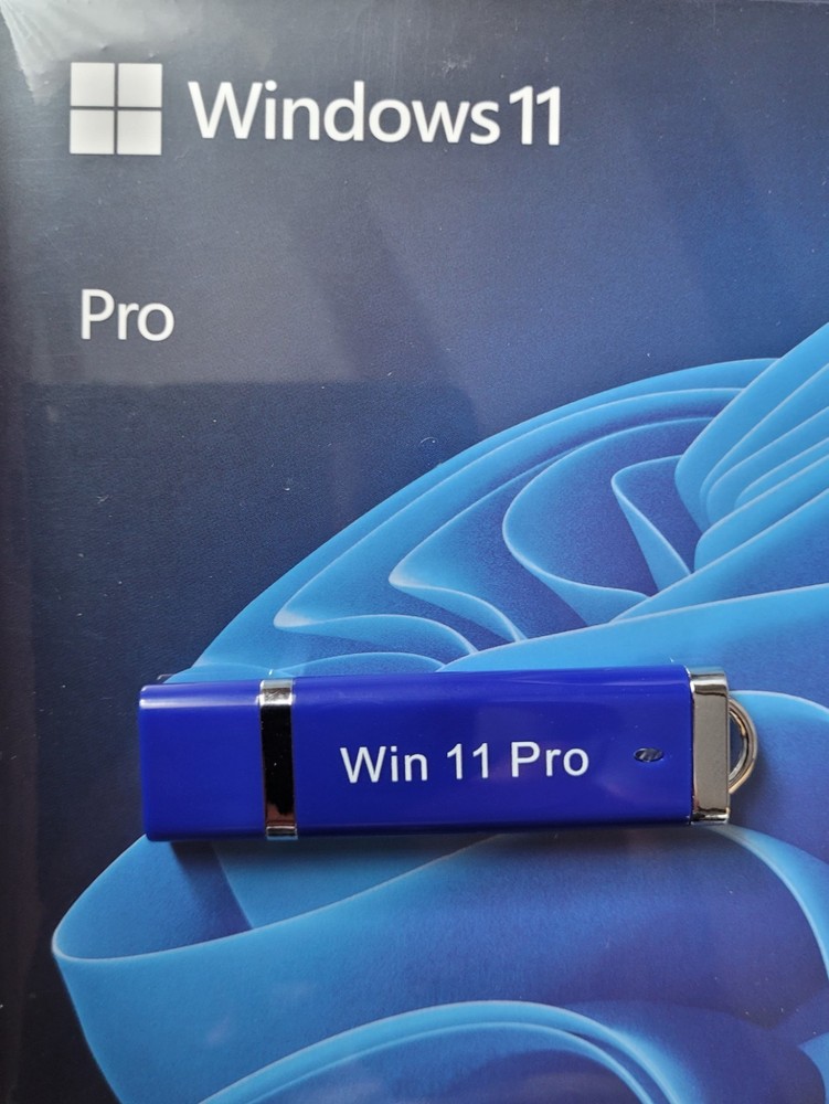 Win 11 Pro 64 Bit USB Stick + Key Sticker German