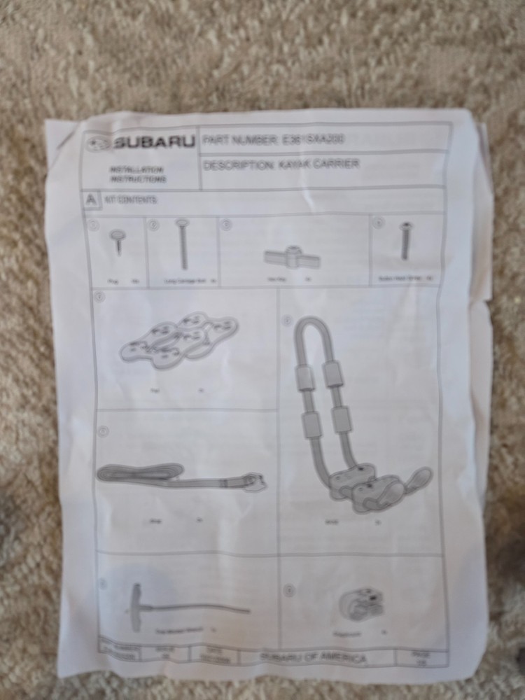Subaru Kayak Carriers (E361SXA200)