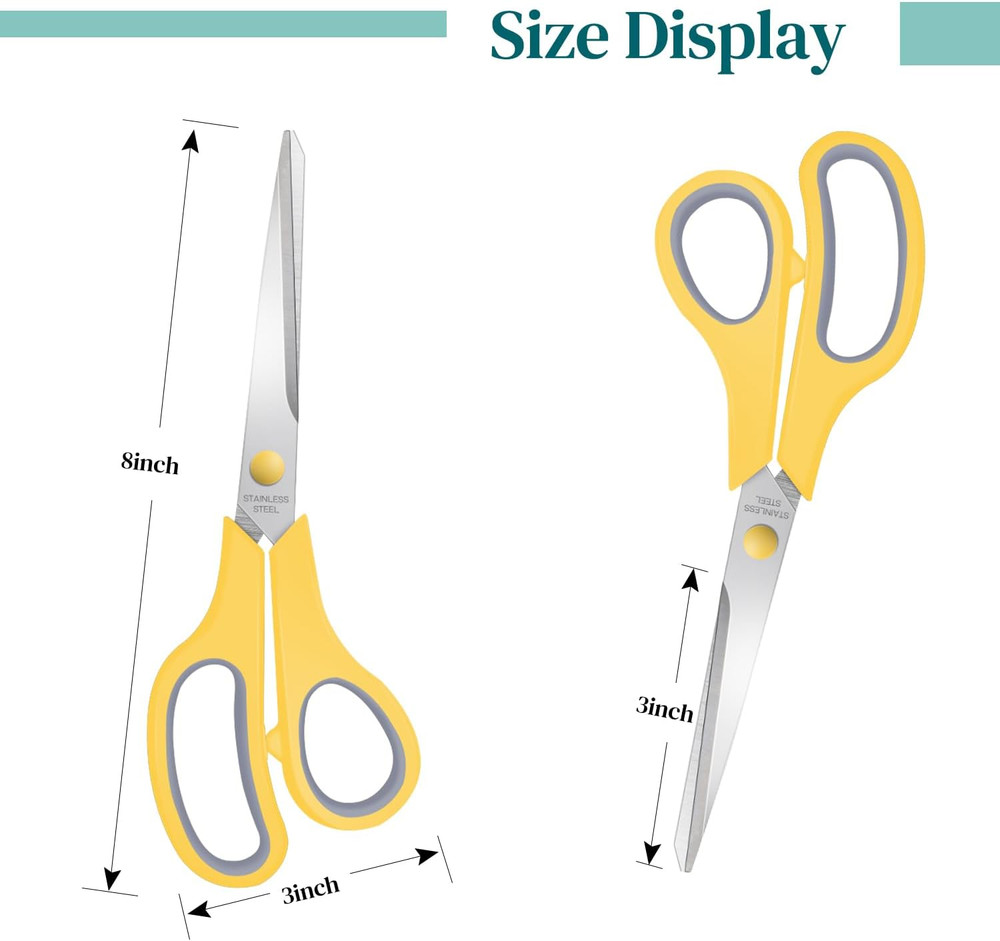 Scissors Bulk 24 Pack8 Multipurpose Heavy Duty Sharp ScissorsStainless Steel...