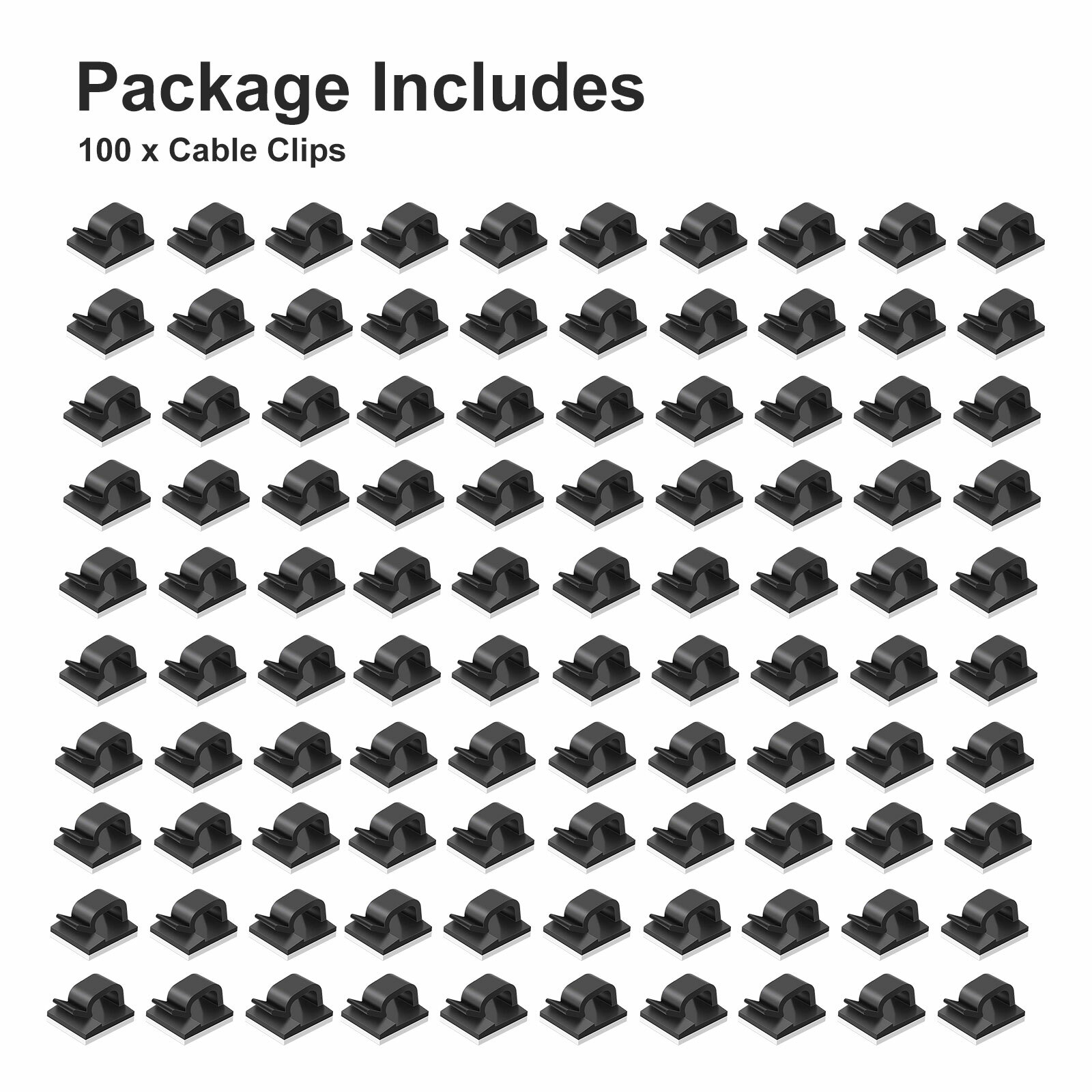 100Pcs Self-Adhesive Cable Clips Cord Stick Organizer Wire Holders Clamps Mounts