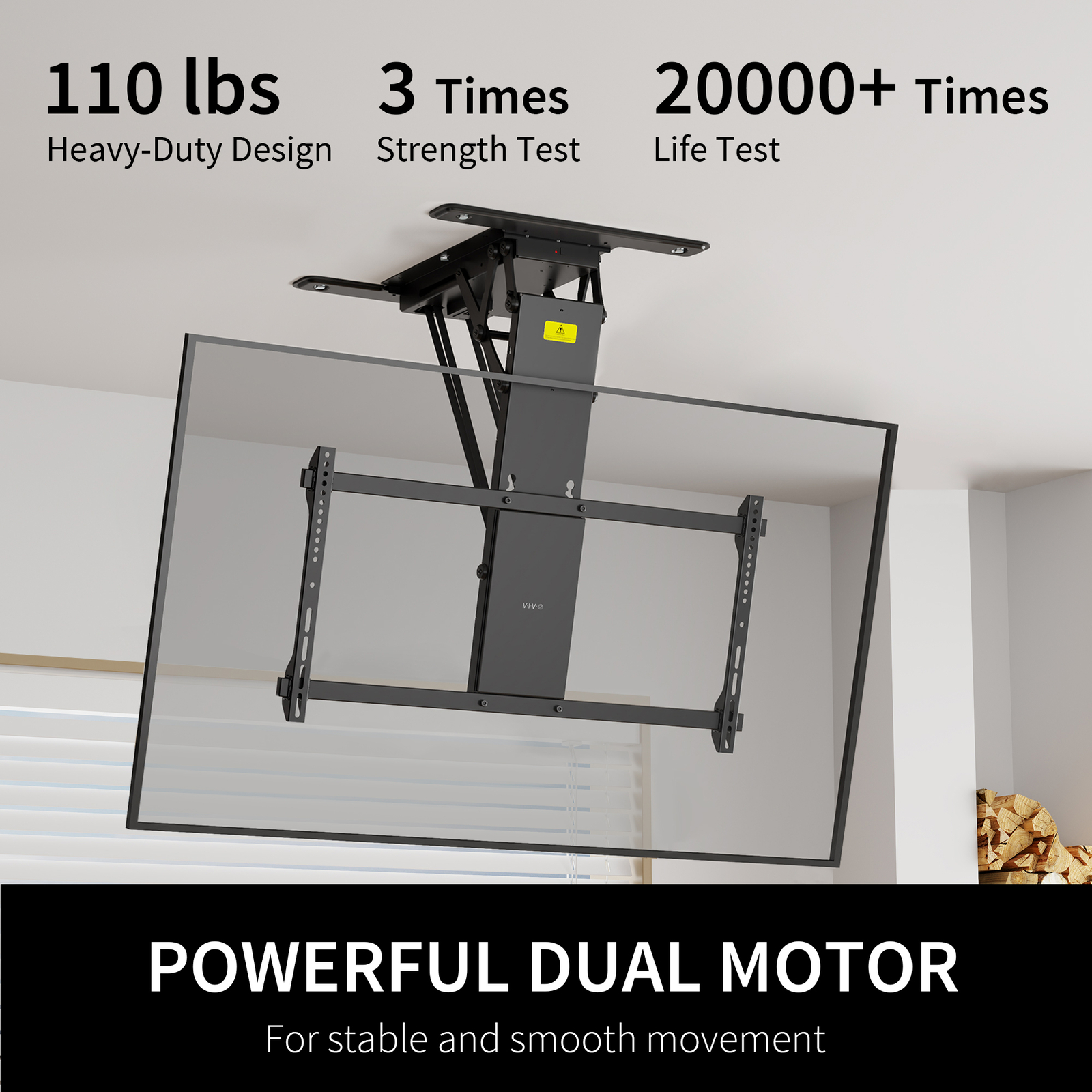 VIVO Motorized Flip Down Pitched Roof Ceiling TV Mount for 40" to 85" Screen