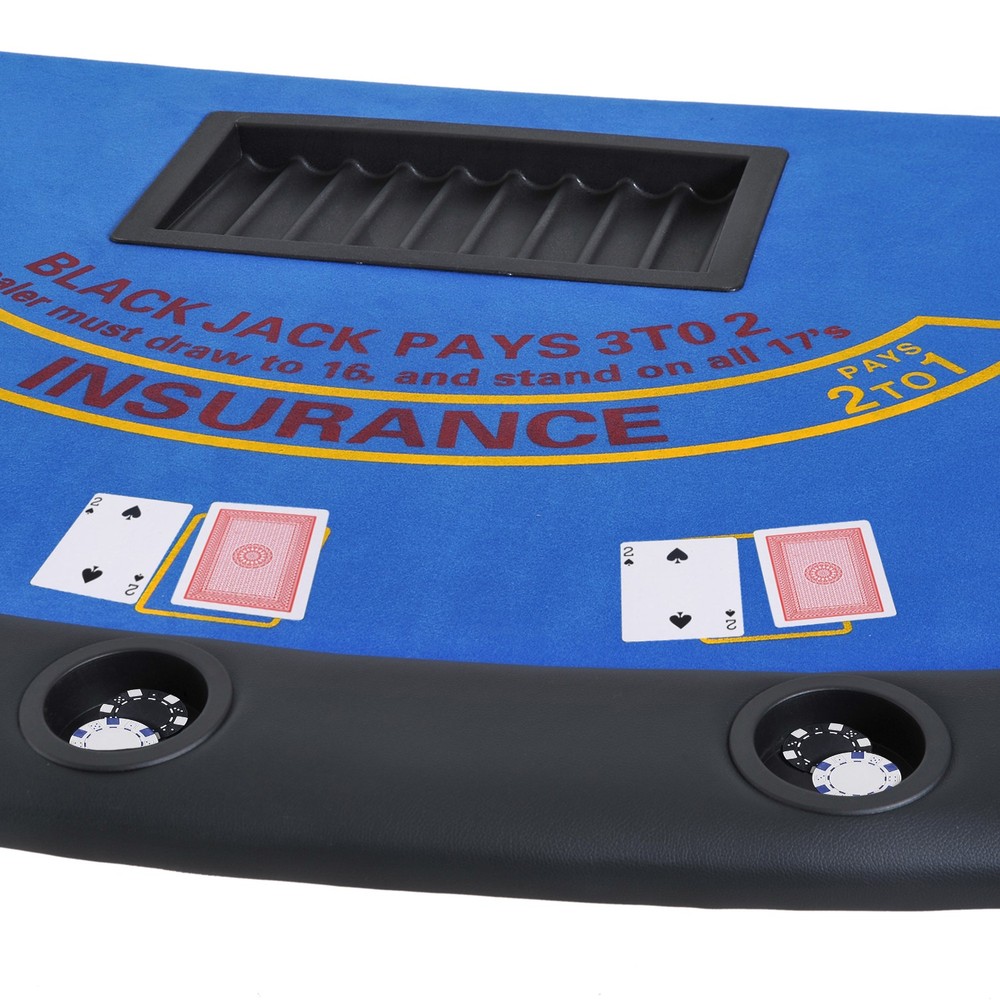 72" 7 Player Octagon Folding Poker Table with Cup Holders