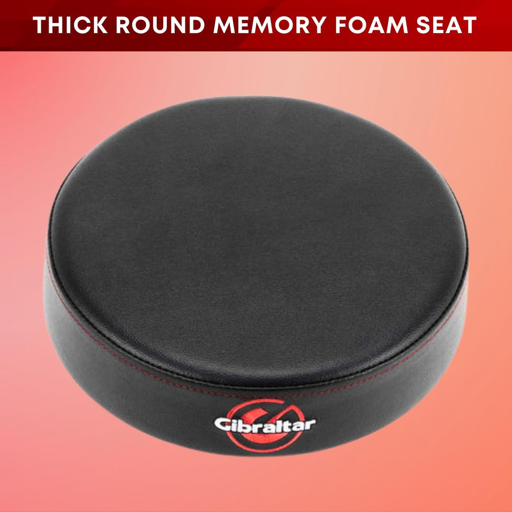 Drum Throne with Adjustable Height, round Seat, Double-Braced Stool, Comfortable