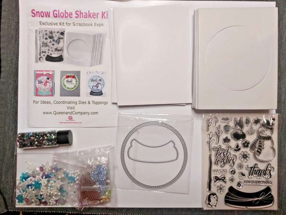 Queen & Co Snow Globe Kit RARE Complete + Twine/Thread & Extra Diamonds Sequins