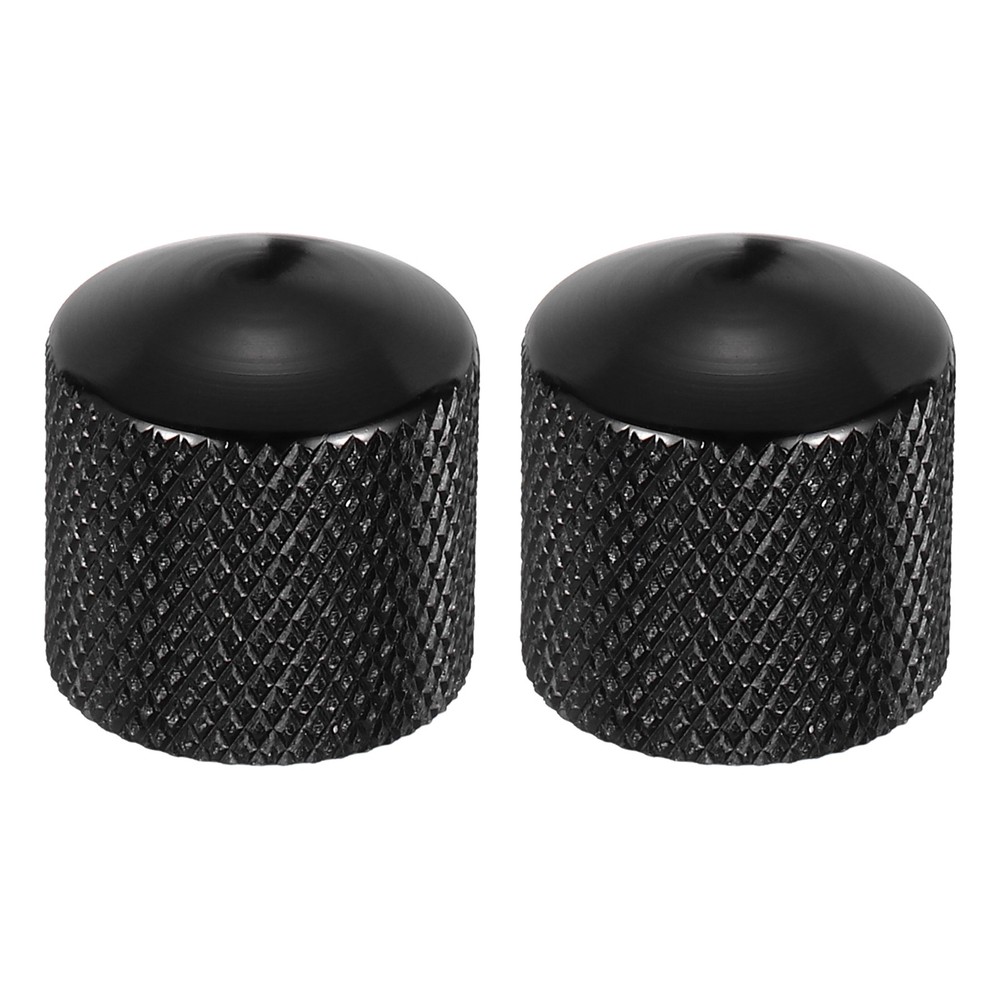 2Pcs Aluminum Guitar Knobs Black Control Knobs for Electric Guitar Bass
