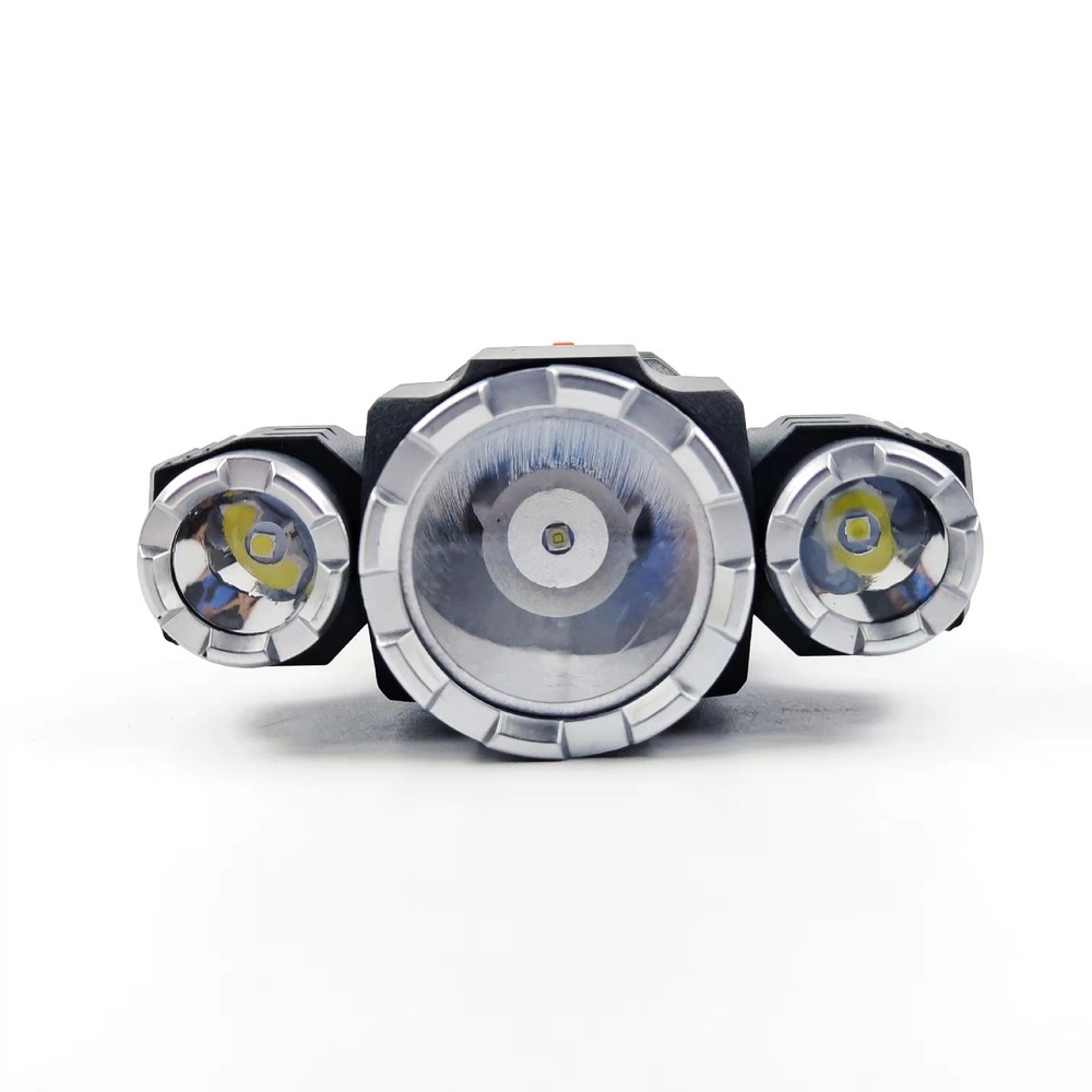 Super Bright 3 Head LED Flashlight Rechargeable Tactical Flashlights Work Light