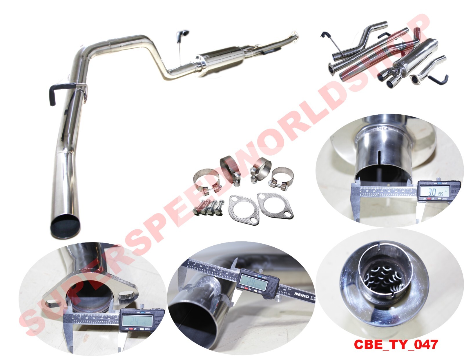 3"SS Catback Exhaust fit 2009-2021 Toyota Tundra Crew Cab 4.6L 5.7L V8 NO Tip